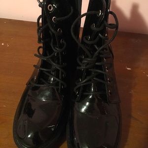 Black combat boots
